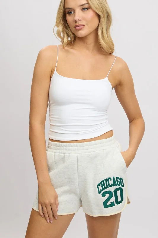 Your Discount is Waiting!Grey Track Shorts High Rise Elastic Waist