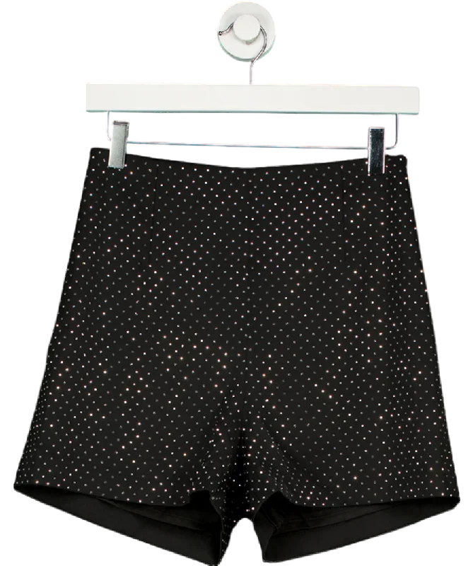Your Shopping Spree Starts Here!Nadine Merabi Black Kira Rhinestone Embellished Shorts UK S