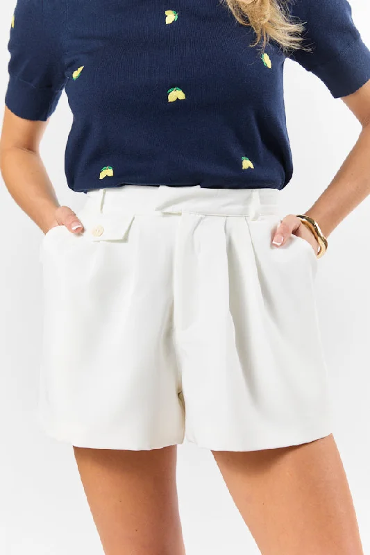 Save More with Every Purchase!Fresh Path Ivory Tailored Shorts SALE