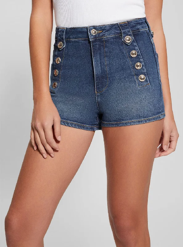 New Discounts Just Dropped!Eco High-Rise Clash Denim Shorts