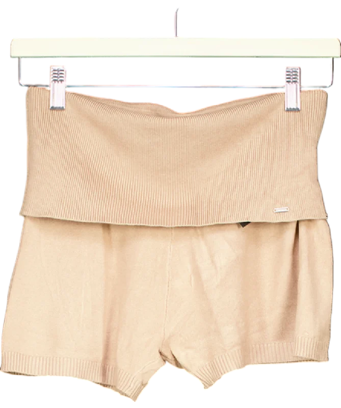 Don't Miss Out!Lounge Underwear Beige Knitted Fold Waist Shorts UK S