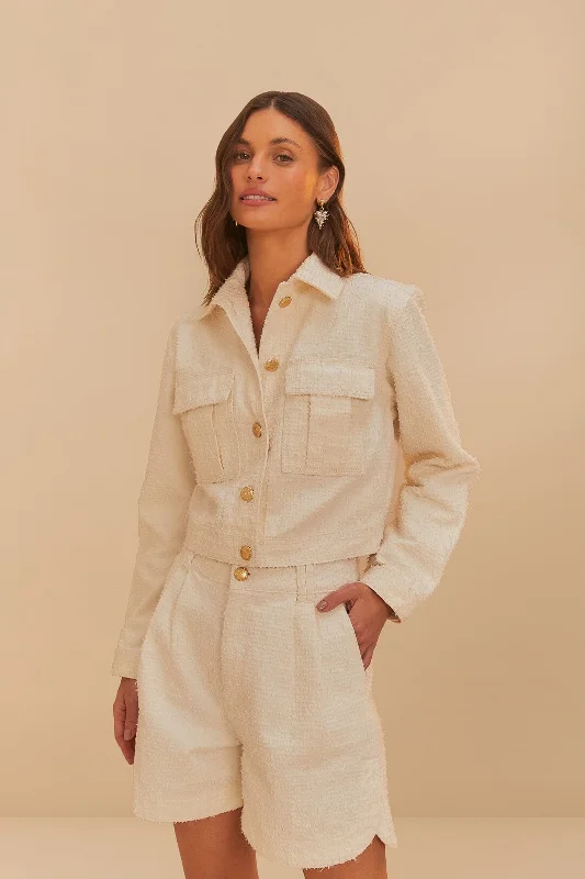 Don’t Wait – Shop Today!Off-White Twill Laser Pleated Shorts