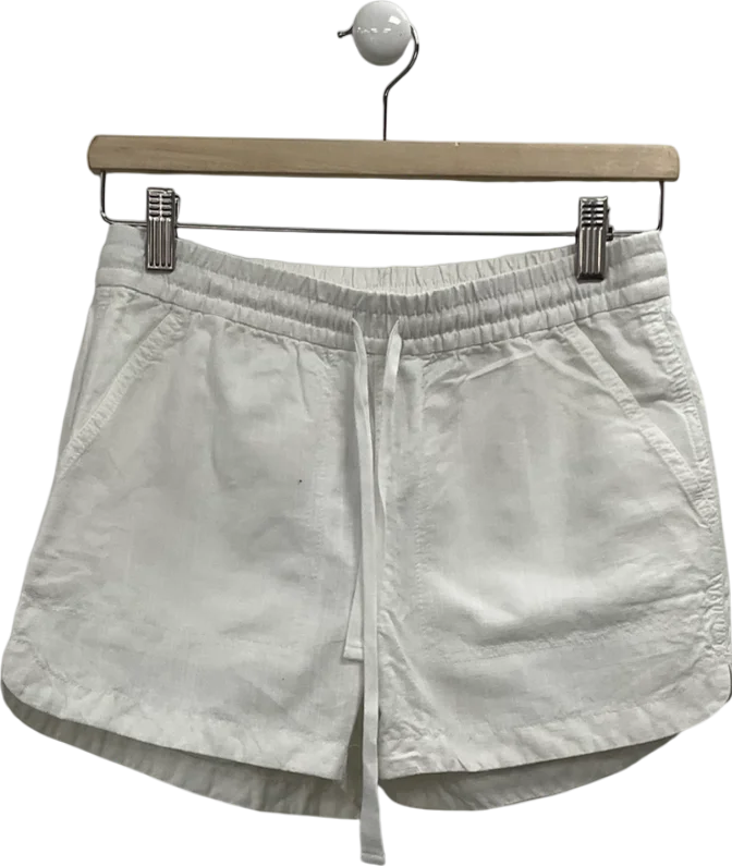 Every Deal is a Steal!j,crew White Linen-cotton Drawstring Short UK XXS