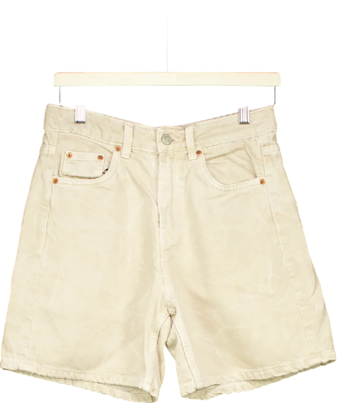 Lowest Prices Guaranteed!ZARA Beige Denim Bemuda Shorts UK 8