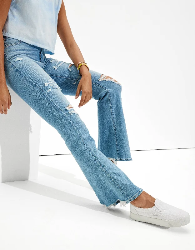 Save Up to 50% Off!AE Ripped Super High-Waisted Flare Jean