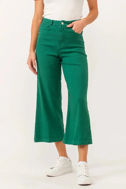 Unlock Huge Savings Now!Audrey Galapegos Linen Cropped Jeans In Green