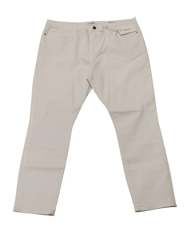 Bigger Savings, Better Shopping!Frame Le Skinny Crop Jeans in White Denim