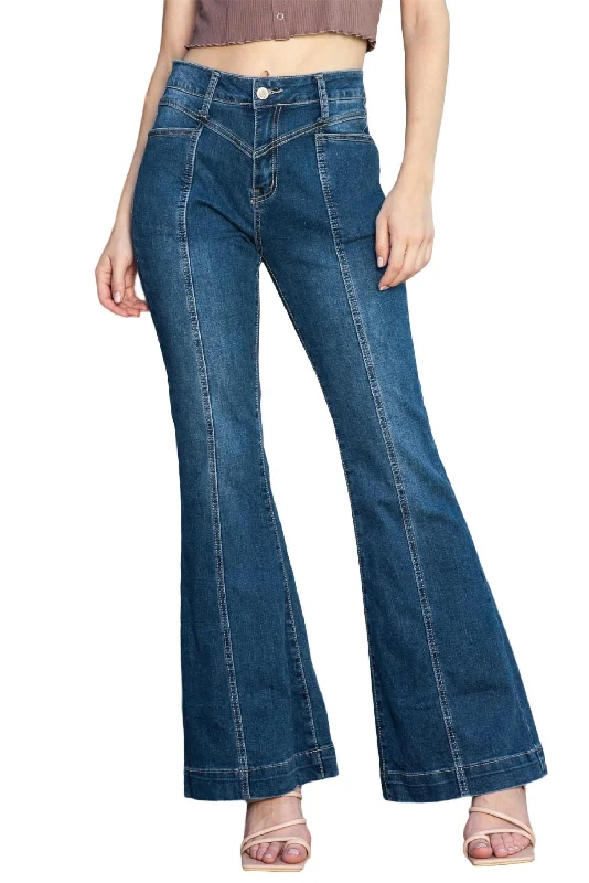 Special Discounts Inside!High Waisted Bell Bottom Jean In Dark Wash