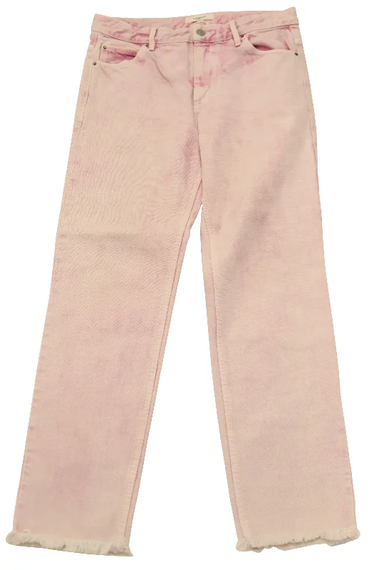 Hottest Discounts of the Year!Isabel Marant Etoile Vintage Style Acid Wash Jeans in Pink Cotton