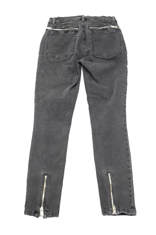 Save More Than Ever!Marc Jacobs Skinny Jeans with Metal Zipper in Black Cotton