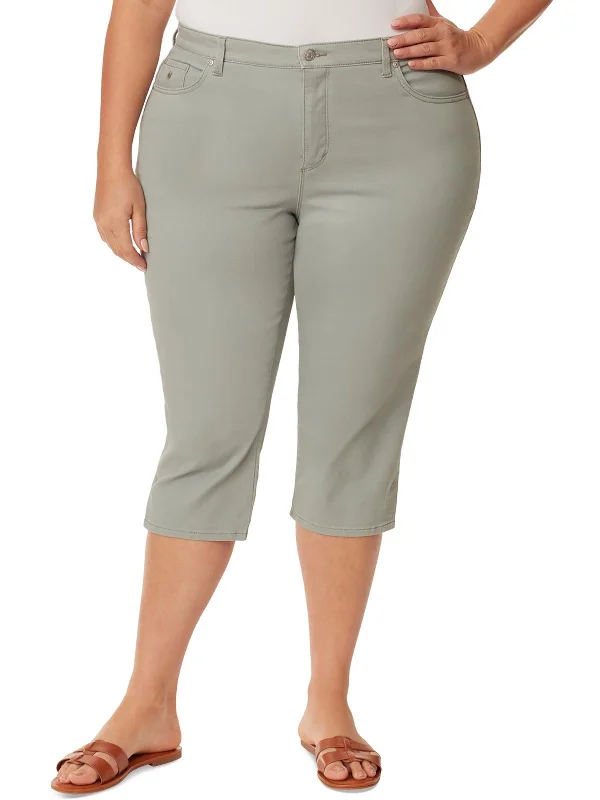 Unmissable Offers Await!Plus Amanda Womens Denim Classic Rise Capri Jeans