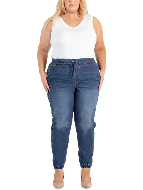 Score Big Savings Today!Plus Womens High Rise Dark Wash Jogger Jeans