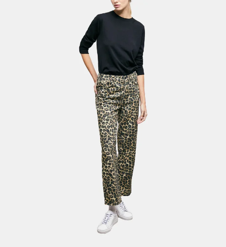 Your Chance to Save is Now!Printed Straight-cut Jeans