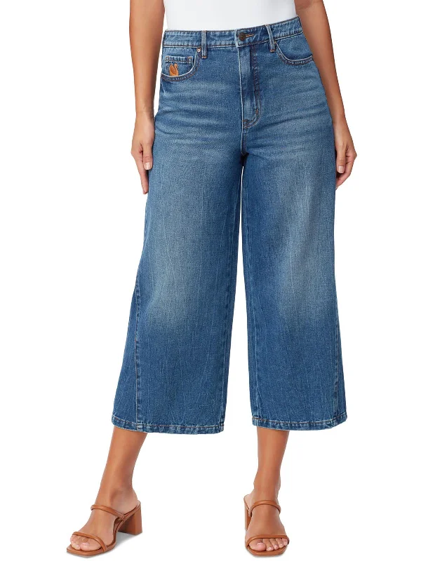 Score Huge Discounts Today!Rori Womens Denim Wide Leg Cropped Jeans