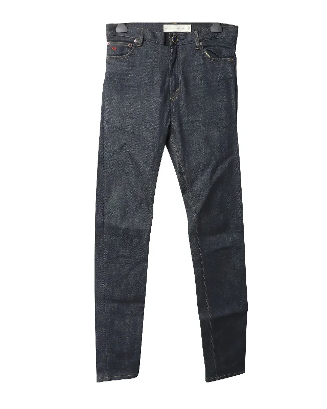 Crazy Discounts Inside!Victoria Beckham Straight-Cut Japanese Denim Jeans in Blue Cotton