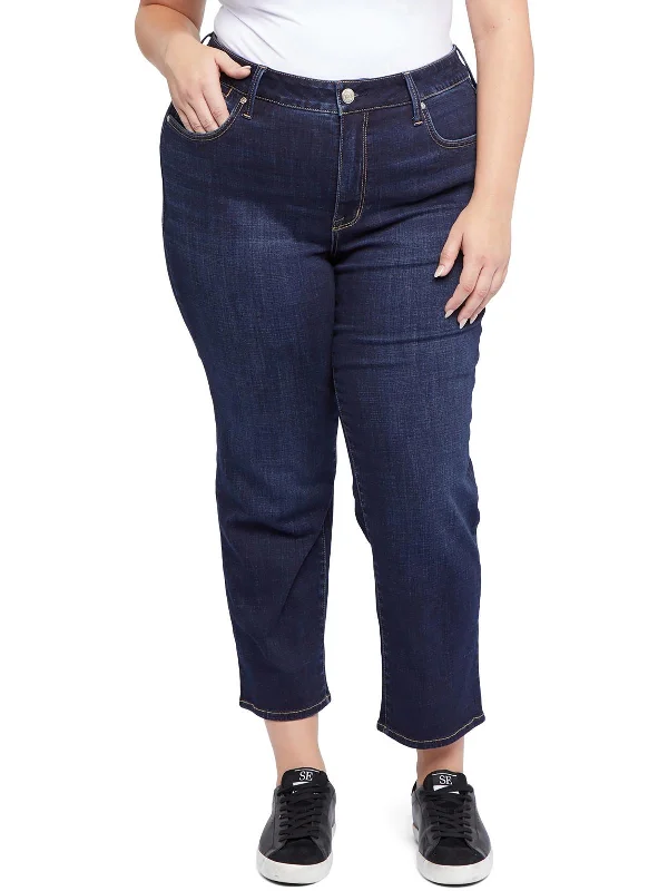 Best Price of the Season!Womens High Waisted Dark Wash Straight Leg Jeans