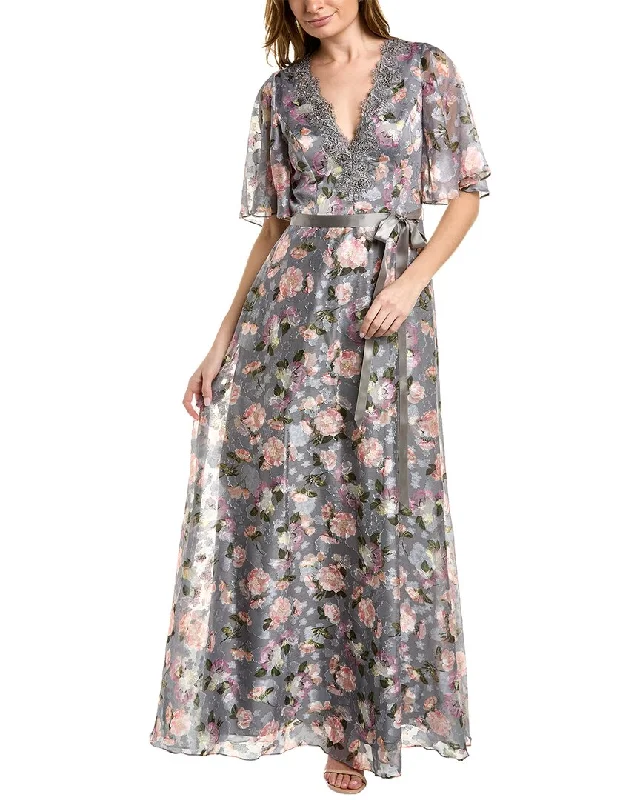 Only a Few Left – Order Now!Aidan Mattox Burnout Floral Gown