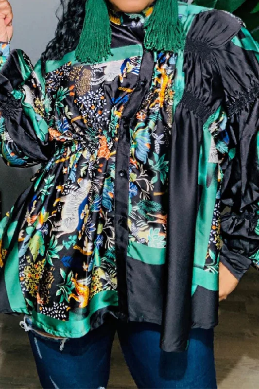 Save Money, Shop Happy!Patchwork Natural Print Modern Shirt