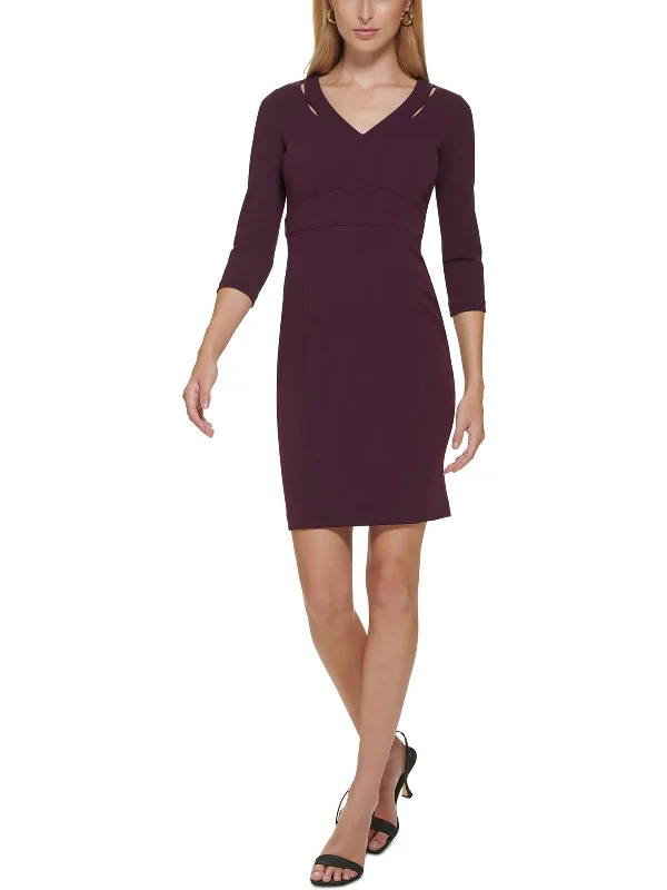 Get More for Less!Petites Womens Panel Mini Sheath Dress