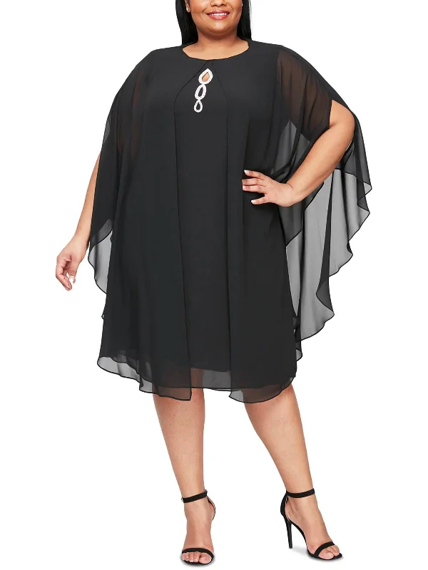 Grab Yours Before It’s Too Late!Plus Womens 2PC Rhinestone Cocktail and Party Dress