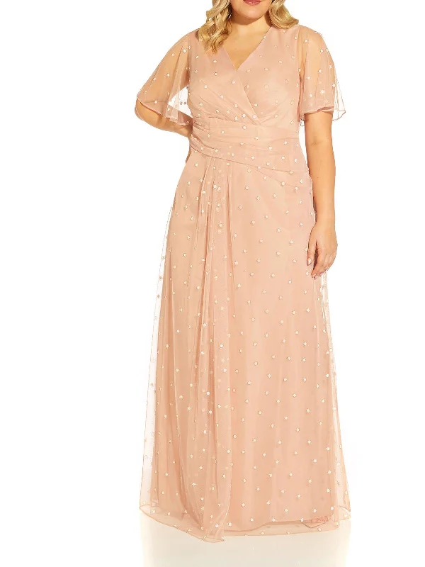 Save Like Never Before!Plus Womens Glitter Maxi Evening Dress