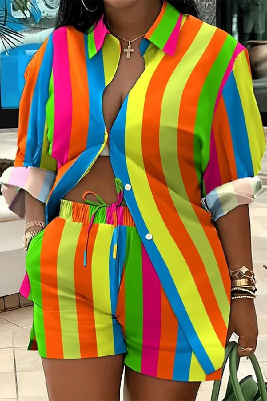 Get Ready to Save!Rainbow Checked Cozy Pant Suit