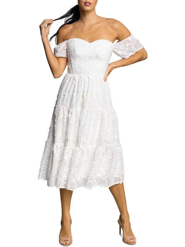 Best Deals Just for You!River Womens Lace Midi Cocktail and Party Dress
