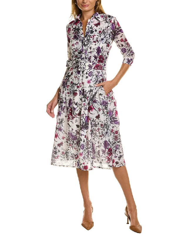 The Best Deals Won’t Wait!Samantha Sung Audrey 3 Silk Shirtdress