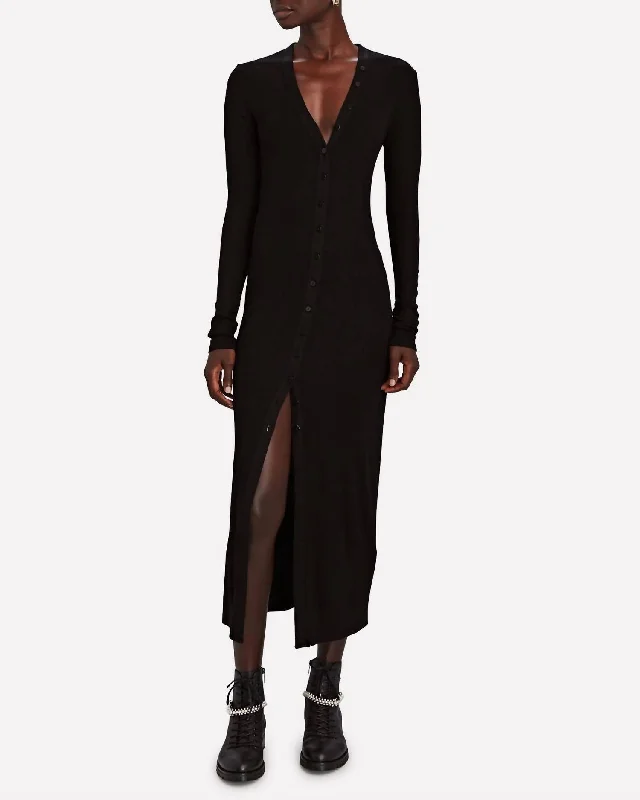 Must-Have Deals Inside!Silk Rib L/s Cardigan Midi In Black