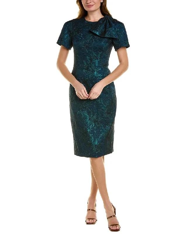 Score Huge Discounts Today!Teri Jon by Rickie Freeman Metallic Jacquard Cocktail Dress