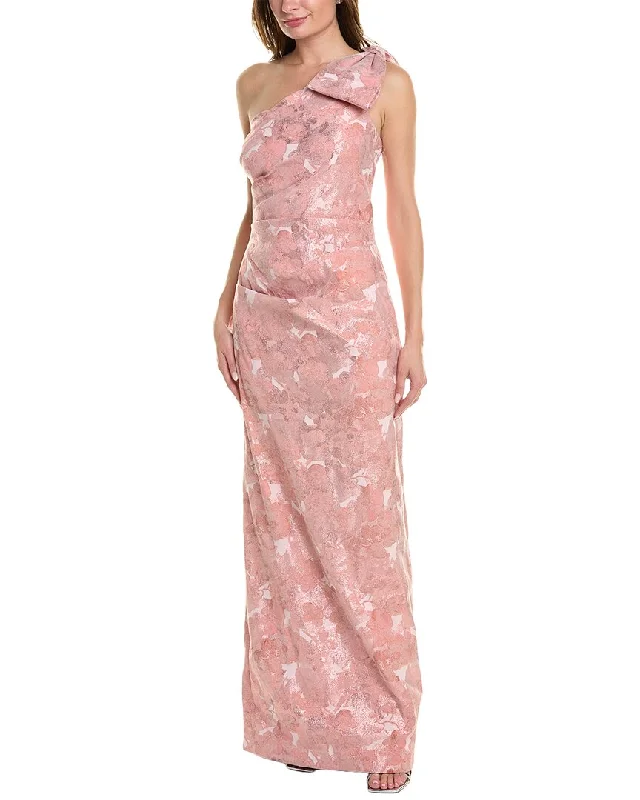 Your Best Deals Are Here!Teri Jon by Rickie Freeman One-Shoulder Jacquard Gown