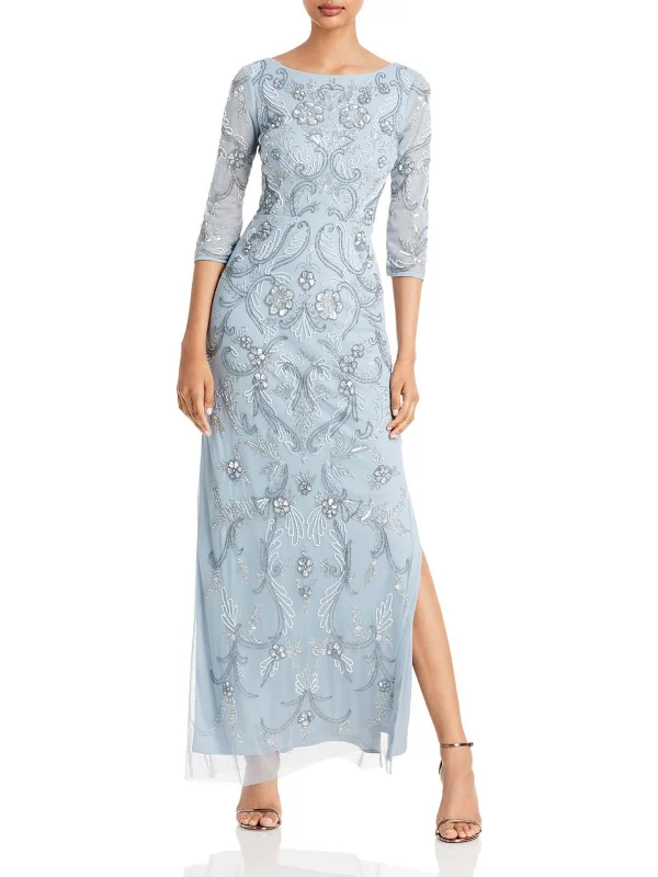 Save Like Never Before!Womens 3/4 Sleeve Long Evening Dress