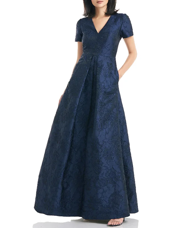 Limited-Time Price Drop!Womens Brocade Maxi Evening Dress