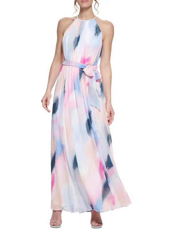 Shop Before It’s Gone!Womens Chiffon Printed Evening Dress