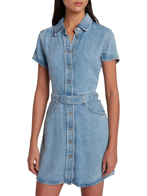 One Day Only – Huge Savings!Womens Collared Short Shirtdress