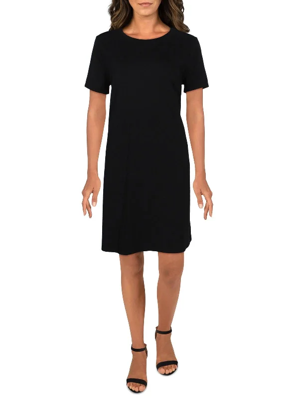 Your Best Deals Are Here!Womens Crew Neck Short Sleeve Shirtdress