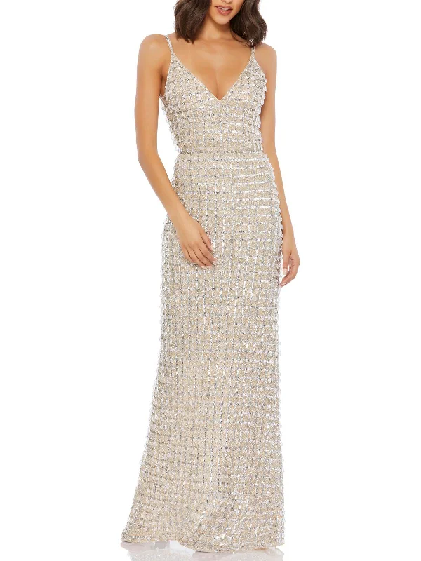 Score Huge Discounts Today!Womens Embellished Beaded Evening Dress