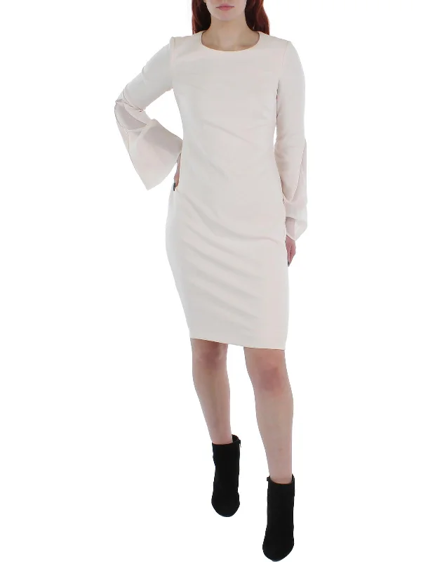 Seasonal Sale – Shop Now!Womens Knit Chiffon Sleeves Sheath Dress