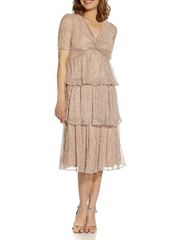 Price Drops You’ll Love!Womens Metallic Tiered Cocktail and Party Dress
