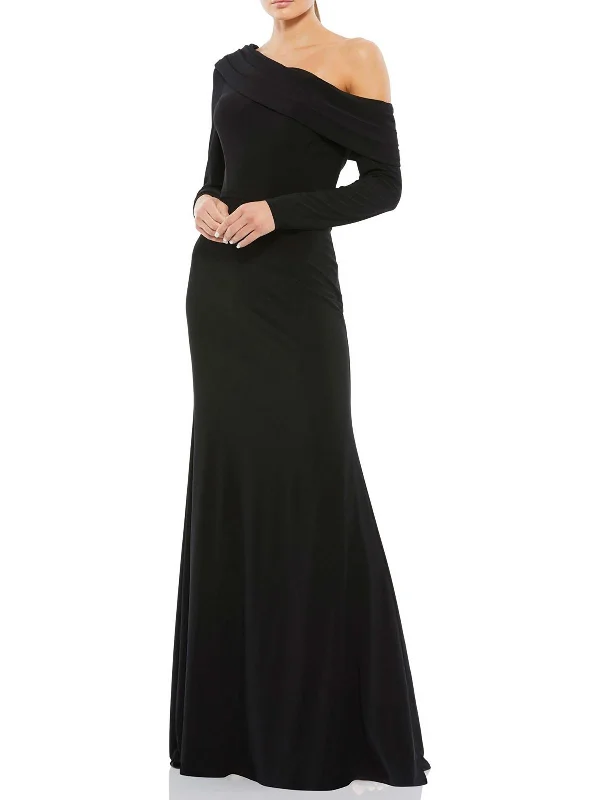 The Sale You’ve Been Waiting For!Womens One Shoulder Pleated Evening Dress