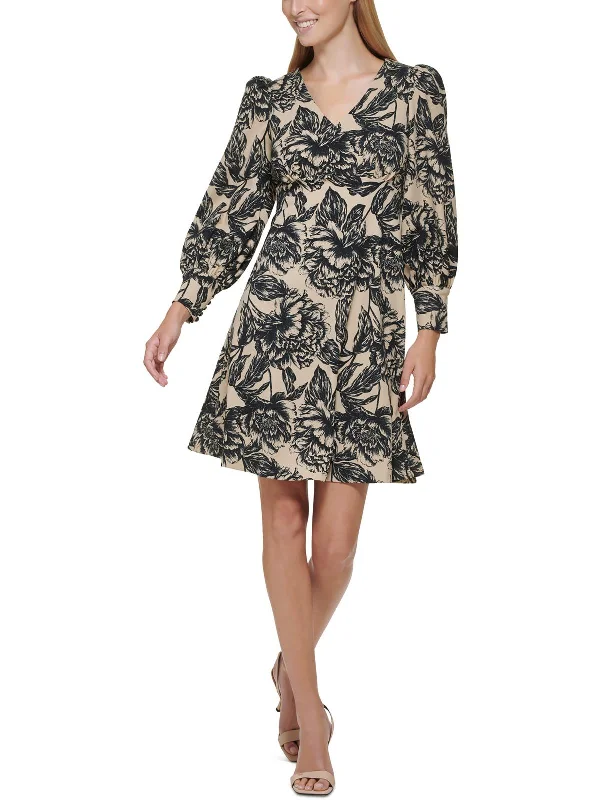 One Click Away from Big Savings!Womens Printed Knee Fit & Flare Dress