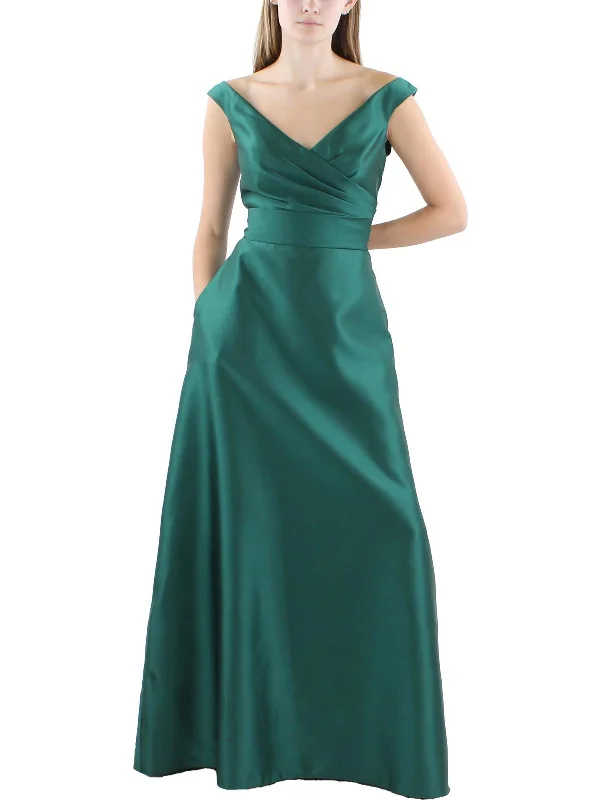 Your Favorite Sale is Back!Womens Satin Off The Shoulder Evening Dress
