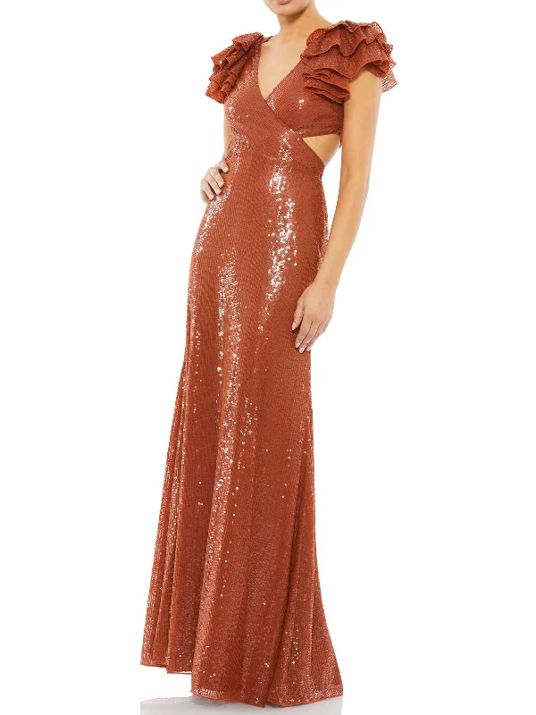Your Best Deals Are Here!Womens Sequined Maxi Evening Dress
