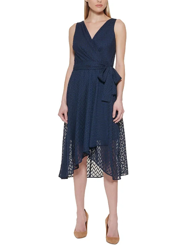 Your Exclusive Offer Awaits!Womens Surplice Midi Wrap Dress