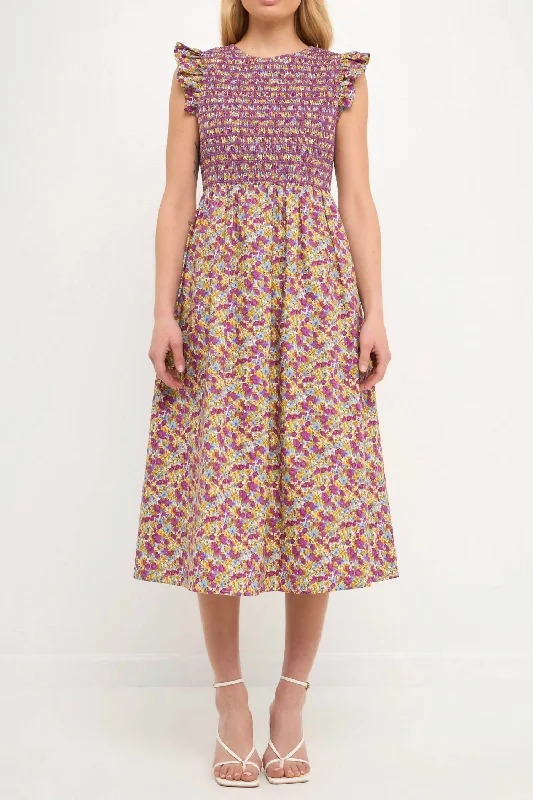 Huge Price Cuts Await!Audrey Sass Midi Dress In Multi