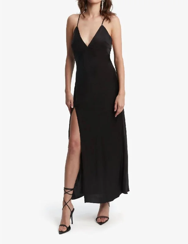 Save More When You Shop More!Cartellina Satin Midi Dress In Black