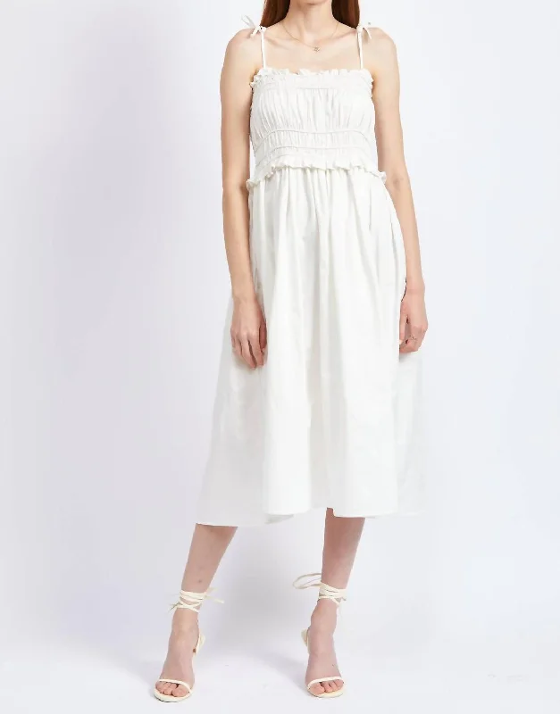 Get More, Spend Less – Shop Now!Cotton Poplin Midi Dress In Off White