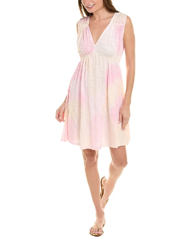 Crazy Discounts Inside!ATM Anthony Thomas Melillo Slub Gathered V-Neck Mini Dress