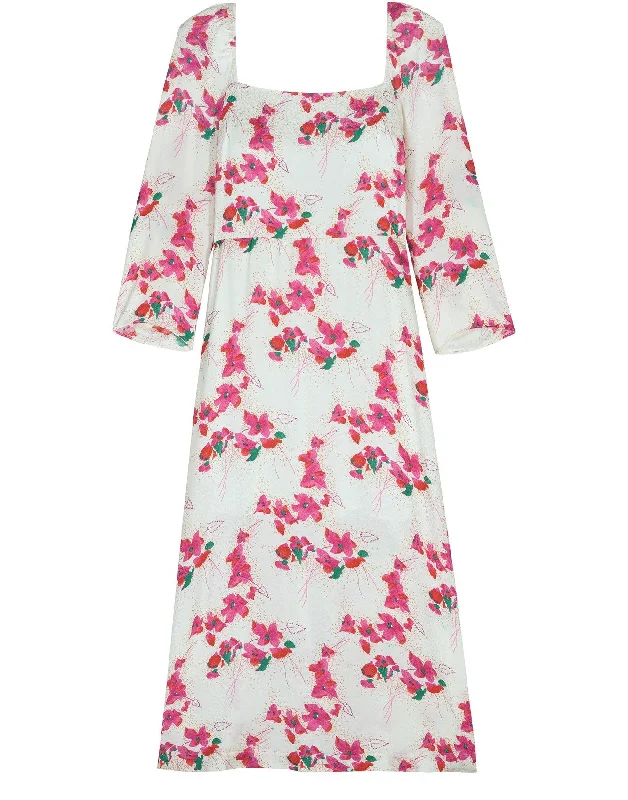 Flash Deals – Act Quickly!ba&sh Women's Elonor Ivory Pink Floral Midi Dress