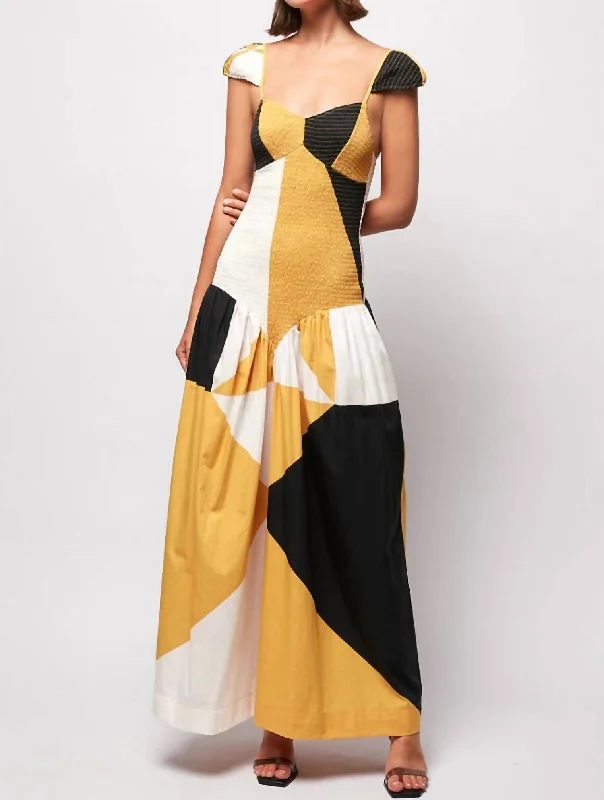 Get the Best for Less!Cap Sleeve Shirred Midi Dress In Future Focused